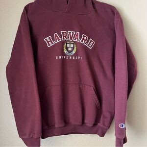 Champion Vintage Harvard University Size Small Sweatshirt Maroon Hoodie